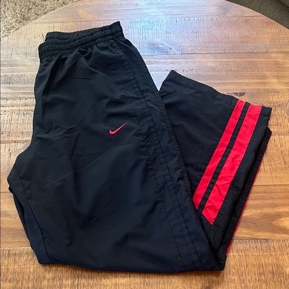 Nike Black track Pants with Red Accents XXL